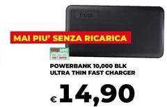 Piu - Powerbank 10,000 Blk Ultra Thin Fast Charger Piu - Powerbank 10,000 Blk Ultra Thin Fast Charger