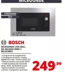 Bosch - Microonde Con Grill Da Incasso Serie 2 BEL623MS3