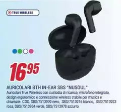 Sbs - Auricolari Bth In-ear  "Nusoul"