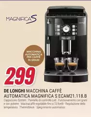 De Longhi -  Macchina Caffè Automatica Magnifica S Ecam21.118.b