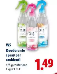 W5 - Deodorante Spray Per Ambienti