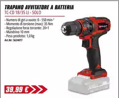 Trapano Avvitatore A Batteria