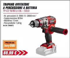 Trapano Avvitatore A Percussione A Batteria