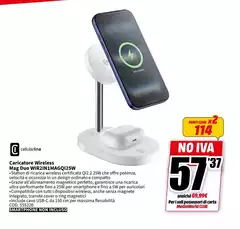 Cellularline - Caricatore Wireless M3s Duo WIR2IN14MGQ125W Cellularline - Caricatore Wireless M3s Duo WIR2IN14MGQ125W