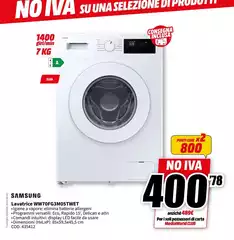 Samsung - Lavatrice WW70F63MOASTWET