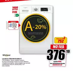 Whirlpool - Lavatrice FFB 948 EX RBW IT