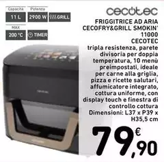 Cecotec - Friggitrice Ad Aria Cecofry&grill Smokin' 11000
