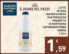 Sapori & piaceri - Latte Intero Microfiltrato Pastorizzato Prodotto Di Montagna