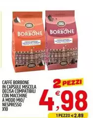 Caffe borbone - Caffe Borbone In Capsule Miscela Decisa Compatibili Con Machine A Modo Mio/Nespresso