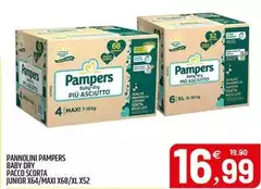 Pampers - Pannolini Baby Dry Pacco Scorta Junior X64/maxi X68/xl X52