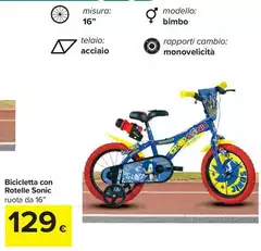 Misura - Bicicleta Con Rotelle Sonic