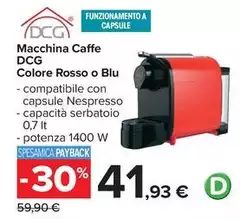 Dcg eltronic - Macchina Caffe Colore Rosso O Blu