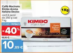 Kimbo - Caffè Macinato Aroma Italiano Deciso