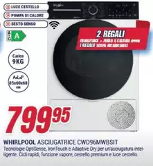 Whirlpool - Asciugatrice CWD96MWBSIt