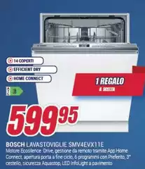 Bosch - Serie 4 SMV4EVX11E lavastoviglie A scomparsa totale 14 coperti B