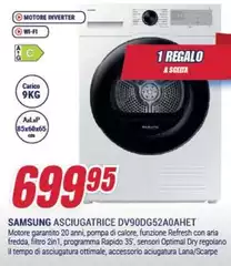 Samsung - Asciugatrice DV90DG52A0AHET