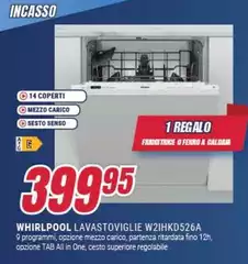 Whirlpool - W2IHKD526A Lavastoviglie A Scomparsa Totale 14 Coperti E