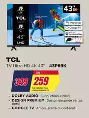 TCL - Tv Ultra Hd 4k 43" 43P69K