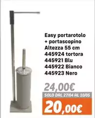 Tortora - Easy Portarotolo + Portascopino Altezza 55 Cm 445924  Blu 445922 Bianco