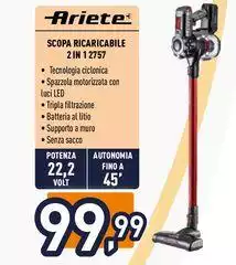 Ariete - Scopa Ricaricabile 2 In 1   2757
