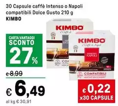 Kimbo - 30 Capsule Caffè Intenso O Napoli Compatibili Dolce Gusto
