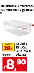 1.3 Litri 4 Dim. Cm. 32,5x176x10 Altezza