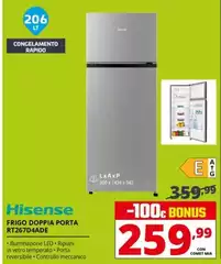 Hisense - Frigo Doppia Porta RT267D4ADE 