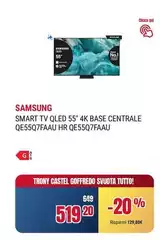 Samsung - Smart Tv Qled 55" 4k Base Centrale QE55Q7FAAU Hr QE55Q7FAAU