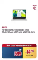 Acer - Notebook 15.6" Fhd Core5-120u 32+512gb Ag15-72p-s628 Ag15-72p-s628