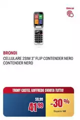 Brondi - Cellulare 2sim 3" Flip Contender Nero Brondi - Cellulare 2sim 3" Flip Contender Nero