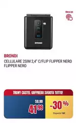 Brondi - Cellulare 2sim 2,4" C/Flip Flipper Nero Brondi - Cellulare 2sim 2,4" C/Flip Flipper Nero