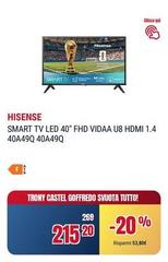 Hisense - Smart Tv Led 40" Fhd Vidaa U8 Hdmi 1.4 40a49q Hisense - Smart Tv Led 40" Fhd Vidaa U8 Hdmi 1.4 40a49q