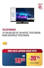 Telefunken - Tv Color Led 32" Hd Hotel Te32750s38 Base Centrale