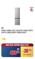 LG - Frigo Combi 375lt H203 Nf Porta Piatta GBBSJ20DPY GBBSJ20DPY