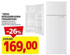 Beko - RDS2026K40WN Frigorifero Nero