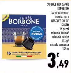 Caffe borbone - Capsule Per Caffe Espresso Caffe Borbone Compatibili Nescafe Dolce Gusto