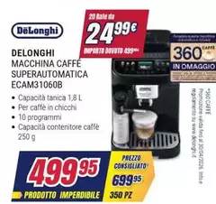 De Longhi - Macchina Caffè Superautomatica Ecam31060b