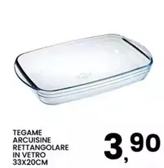 Tegame Arcuisine Rettangolare In Vetro 33x20cm