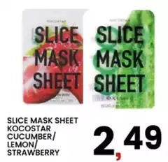 Kocostar - Slice Mask Sheet Cucumber/ Lemon/ Strawberry