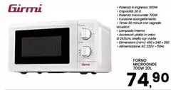 Girmi - Forno Microonde 700W 20L