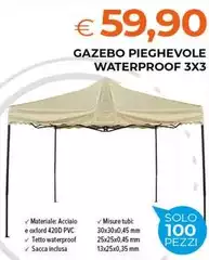 Oxford - Gazebo Pieghevole Waterproof 3x3 Oxford - Gazebo Pieghevole Waterproof 3x3