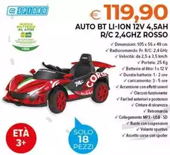 Auto Bt Li-ion 12v 4,5ah R/c 2,4ghz Rosso