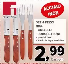 Bergner - Set 4 Pezzi Bbq