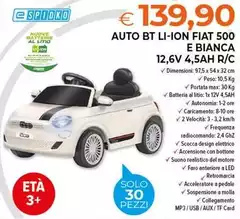 Max - Auto Bt Li-ion Fiat 500 E Bianca