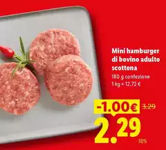 Mini Hamburger Di Bovino Adulto Scottona