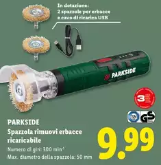 Parkside - Spazzola Rimuovi Erbacce Ricaricabile