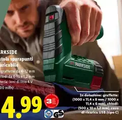 Parkside - Pistola Sparapunti Ricaricabile