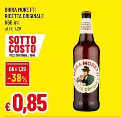 Moretti - Birra Ricetta Originale