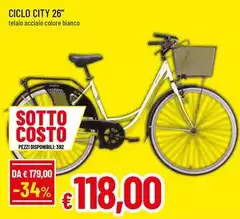 Cicli esperia - City 26" Telaio Acciaio Colore Bianco