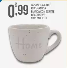 Tazzine Da Caffè In Ceramica Bianca Con Scritte Decorative